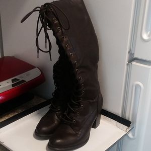 Knee high tie up boots from Macy's
